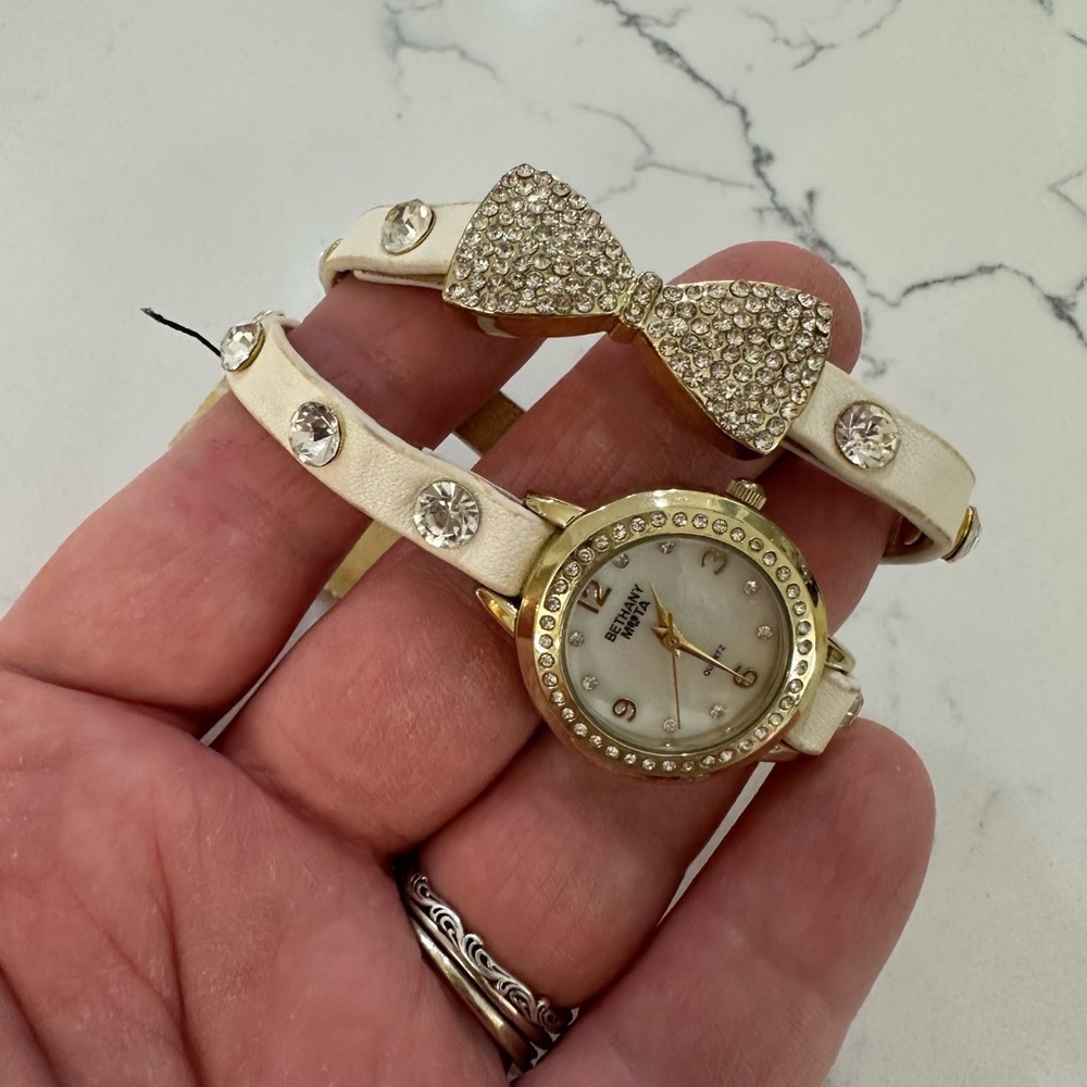 Bethany Mota Gold & Crème Women's Wrap around Watch